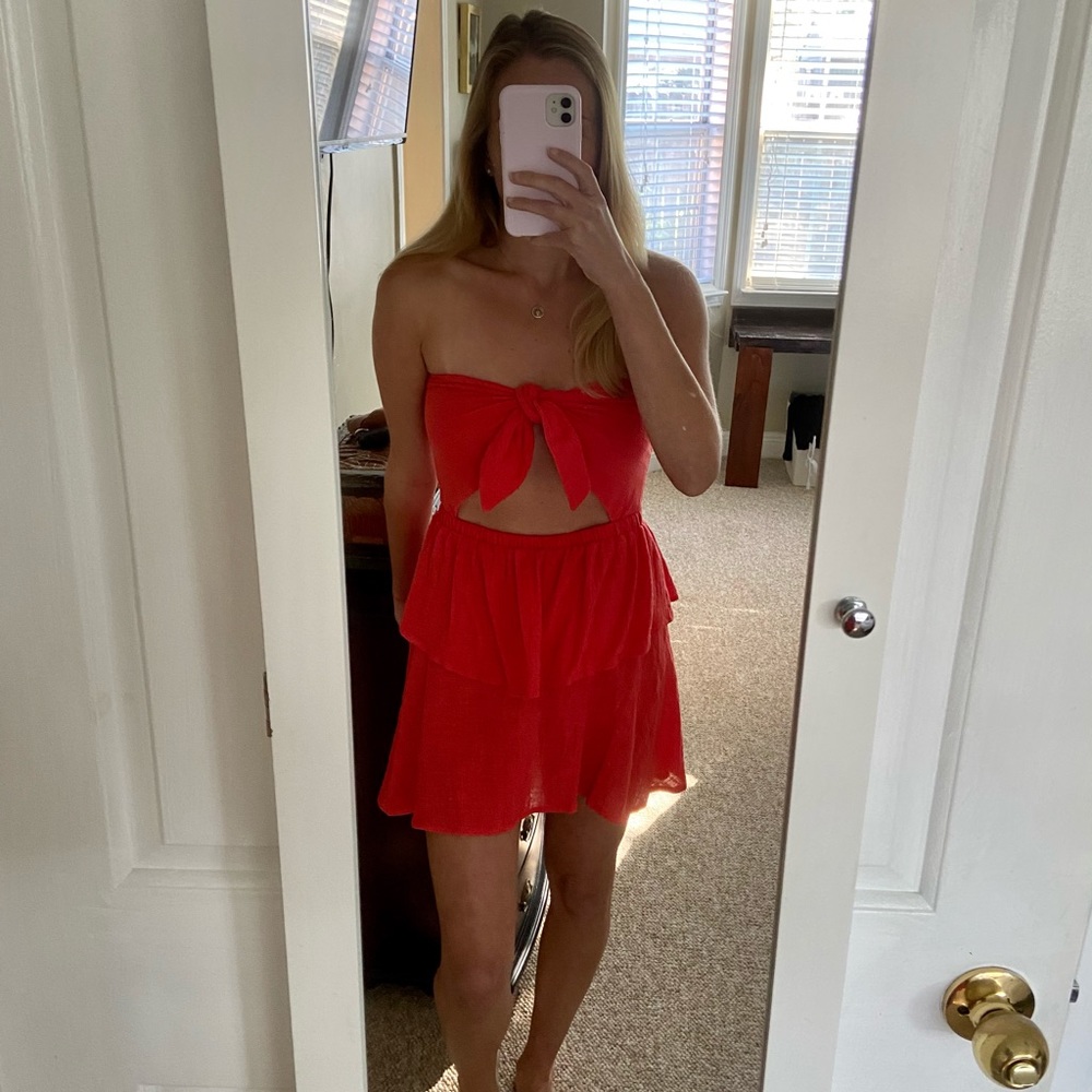 NWOT red cut out dress